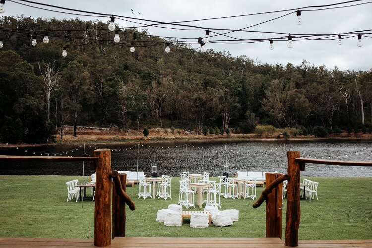 Outdoor waterfront weddings at Linga Longa Estate in Western Australia