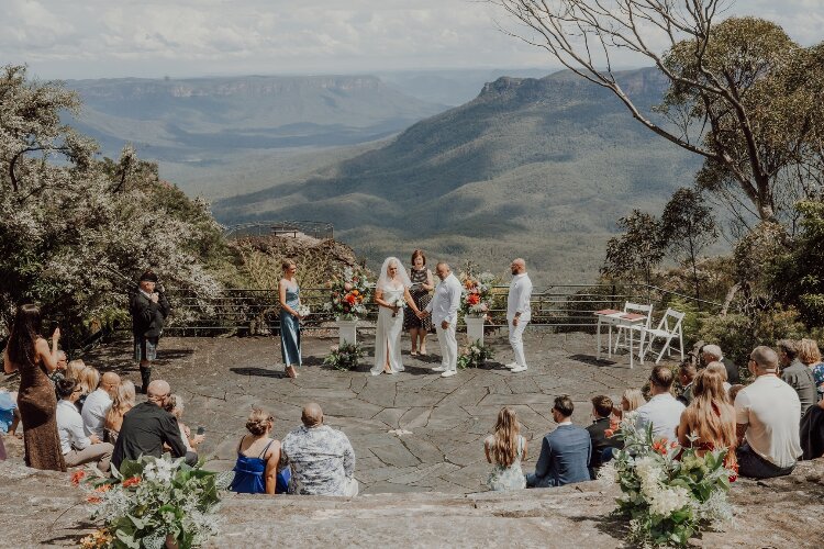 Scenic wedding ceremony venue at Blue Mountains Amphitheatre