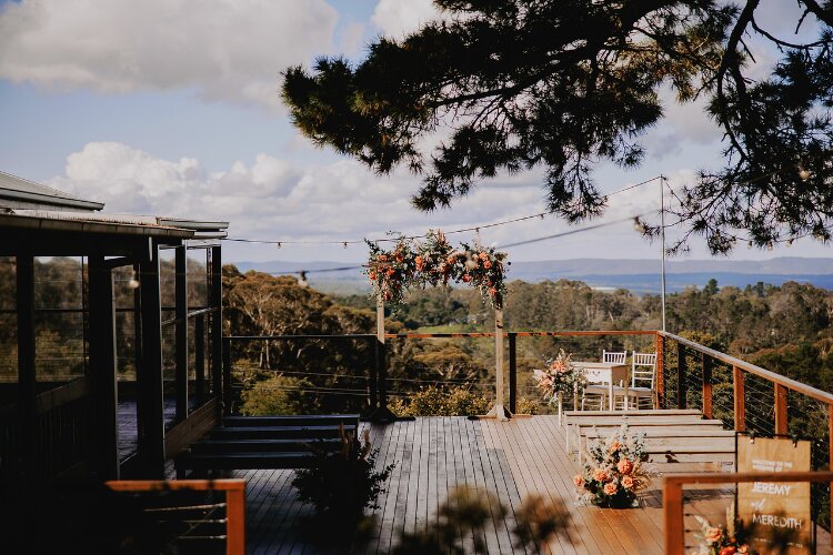 Beautiful wedding destination with ceremony deck overlooking Sydney