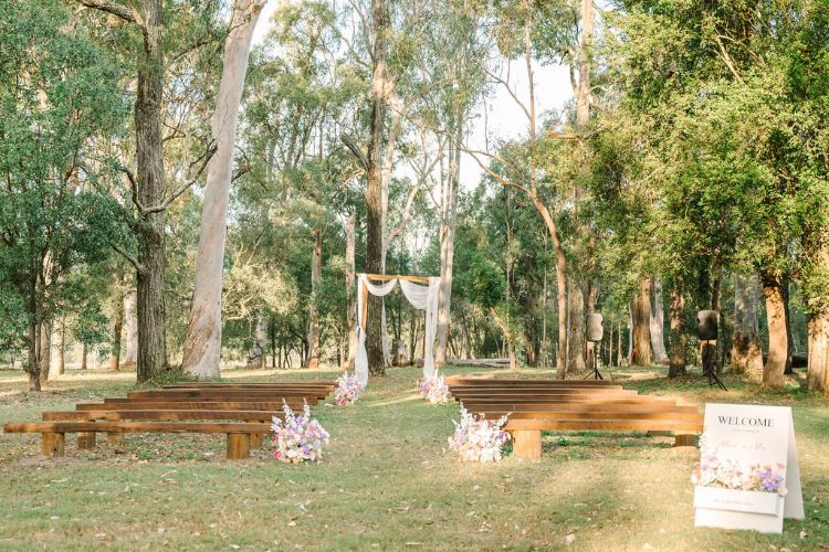 Brisbane wedding destination with forest ceremony area