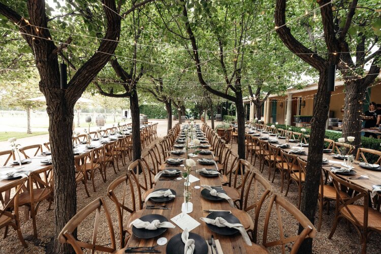 Outdoor reception venue in the gardens of Krinklewood Estate in Broke NSW