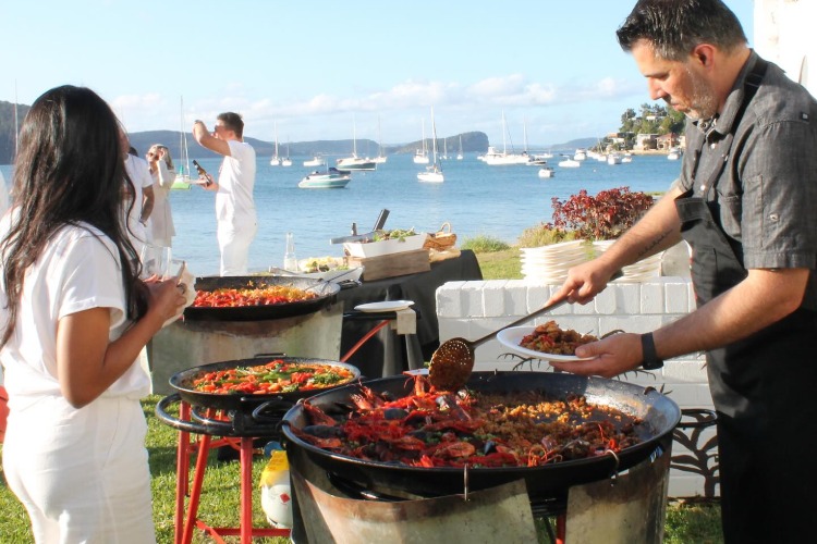 Cocktail party catering with paella in Newcastle NSW