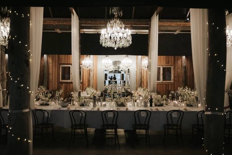 Rustic barn reception space at country venue Anambah House