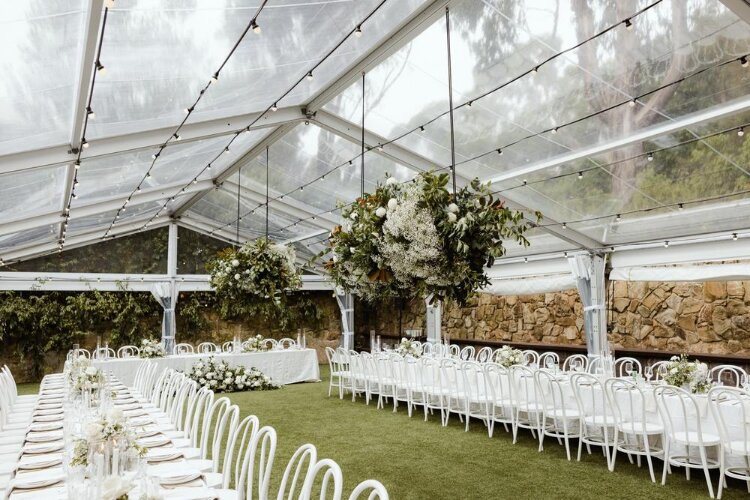 Marquee reception venue at Willow & Stone Estate in Ballarat Victoria