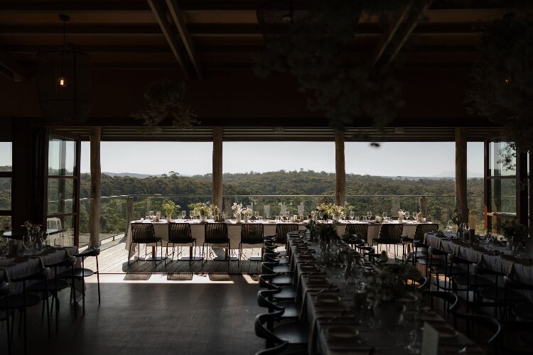 Chefs hatted wedding venue with stunning South Coast views