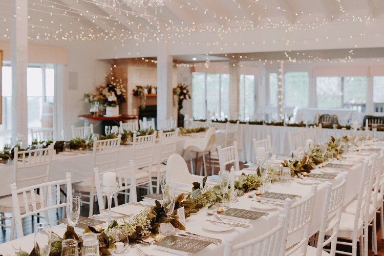 Function venue with white decor at Chapel Hill