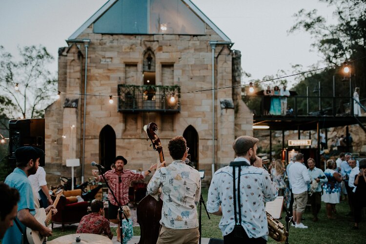 Garden wedding backyard St Josephs