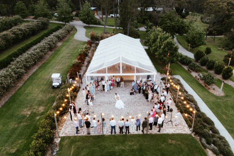 Garden wedding venue near Sydney with a marquee and outdoor dance floor