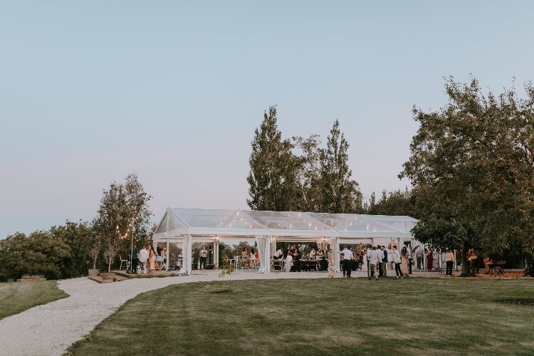 Marquee wedding reception venue at destination Victoria's Mewburn Park