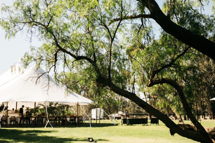 Marquee wedding reception at Horse stud venue Morningside