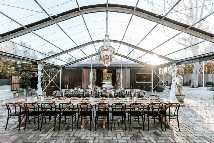 Inexpensive outdoor wedding destination with a courtyard marquee in South Sydney