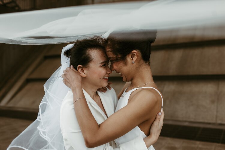 Intimate candid photo of Bride & Bride by Anna Murray