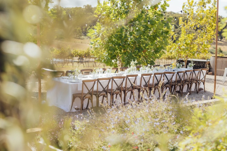 Lauriston Farm wedding venue with Tuscan style outdoor event space