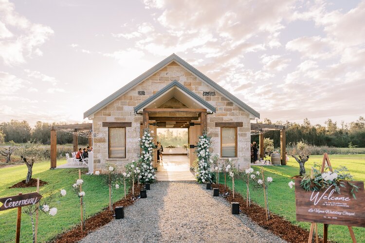 Modern wedding chapel at La Vigna Estate Hunter Valley