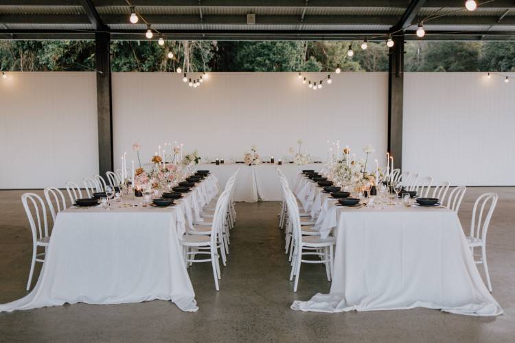 Modern wedding venue in an open pavilion in Carool NSW