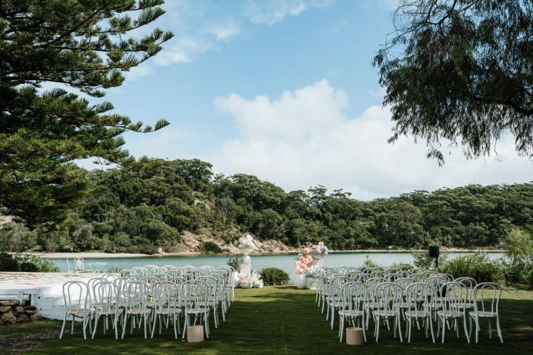 Oceanfront wedding ceremony site at The Cove in Jervis Bay