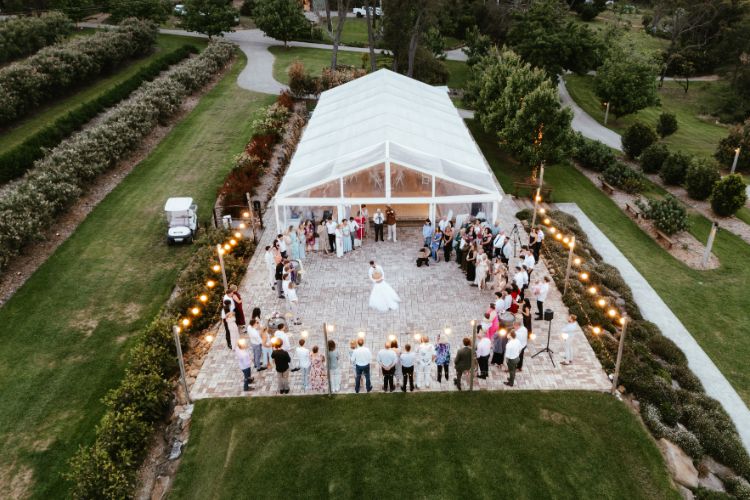 Outdoor reception area at Growwild Wildflower Farm