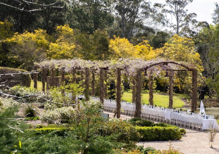 Outdoor reception space at Fernbank Farm