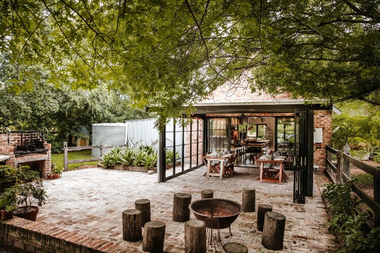 Outdoor reception space at Moraea Farm