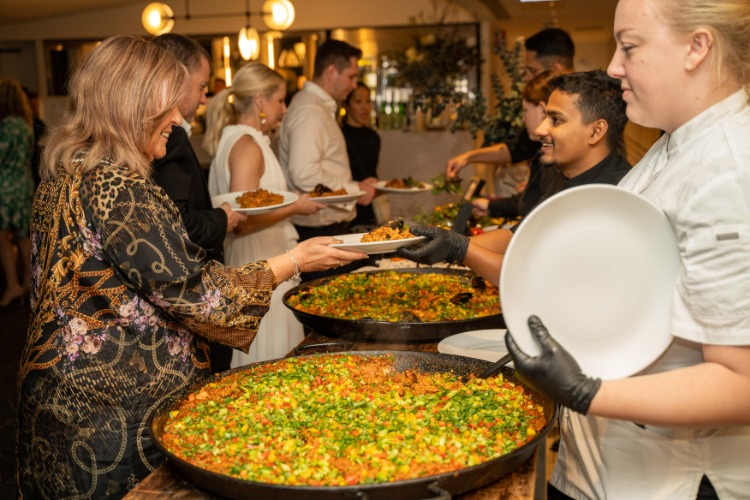 Paella catering company Foodie Del Mar in action in Sydney