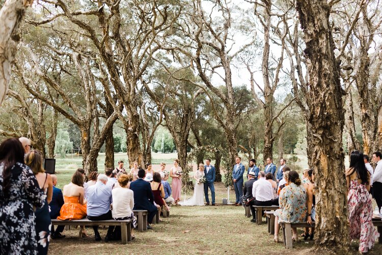 Paperbark forest wedding venue at The Woodhouse Wollombi