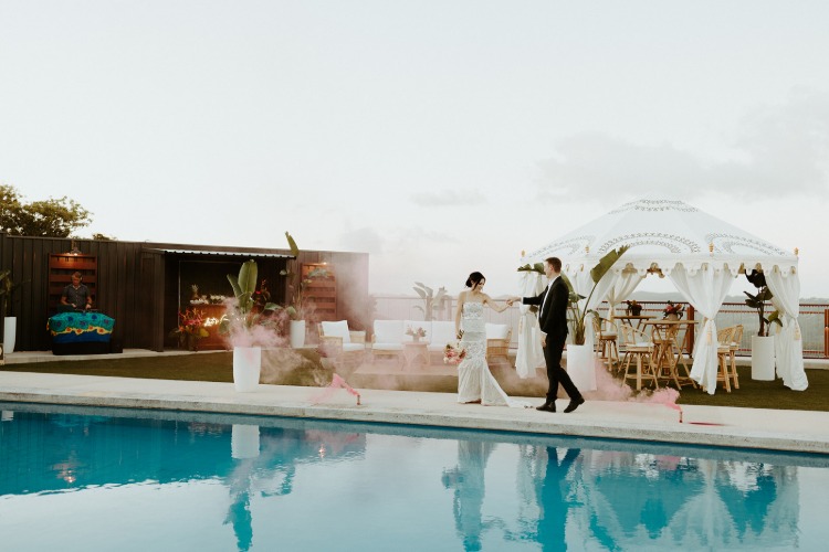 Poolside wedding location in Maleny QLD