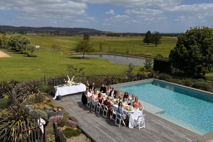 Poolside wedding venue Linnaeas Farm