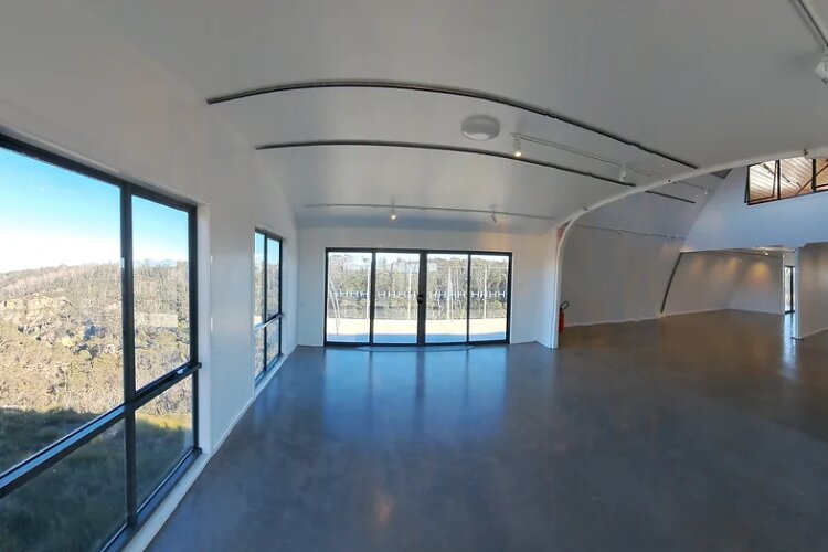 Empty reception hall with bush country views over the Hartley Valley