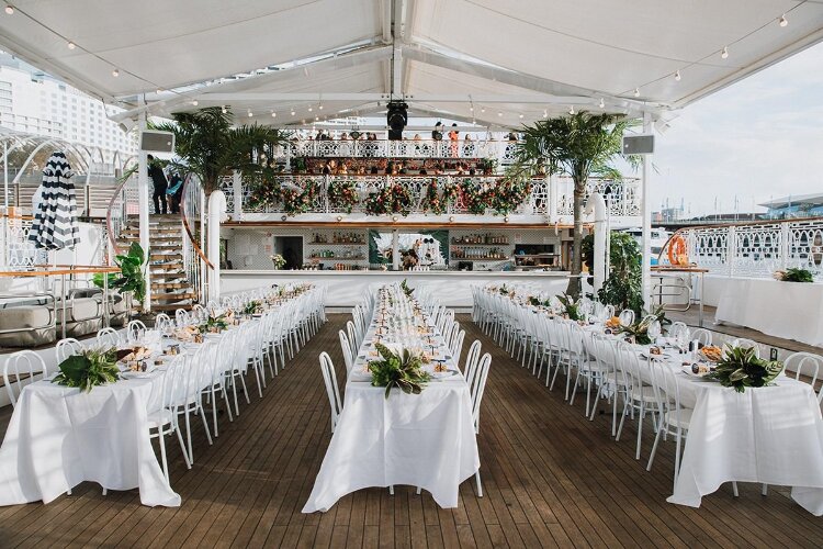 Reception space on Sydney Harbour boat