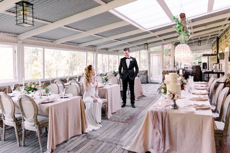 Small reception venue in a conservatory at Tanilba House