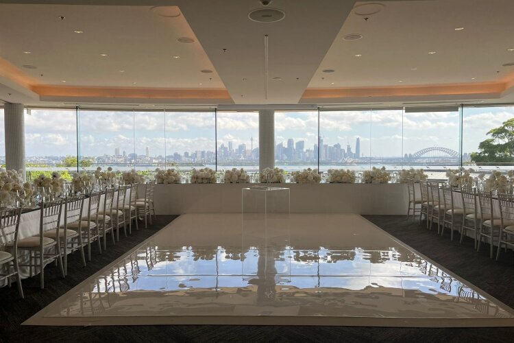 Sydney Harbour function room with bridge & city skyline views