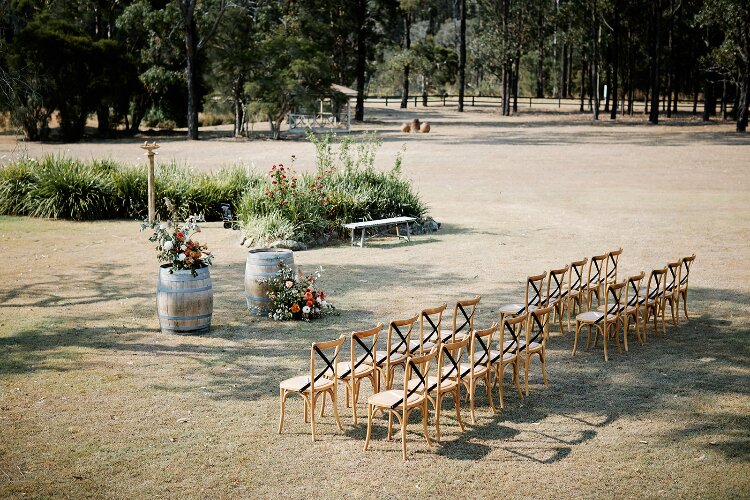 Wedding ceremony styling by The Event Artists Hunter Valley