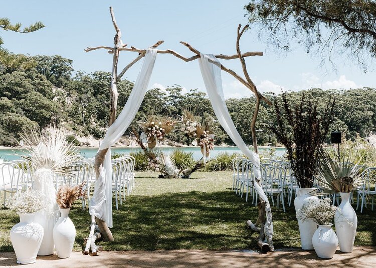 Outdoor wedding destination on the beach in Jervis Bay