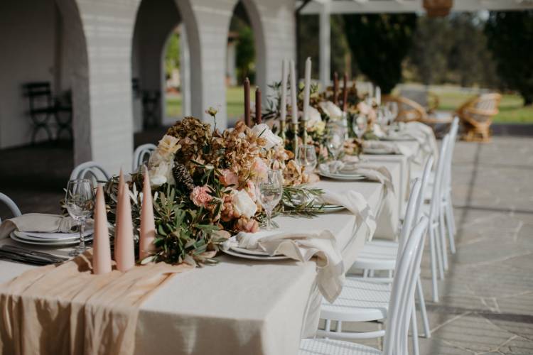 Wedding & Event Planners styled shoot with pink flowers and candles