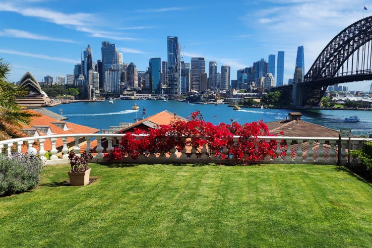 Wedding reception space in Kirribilli overlooking the Sydney Opera House