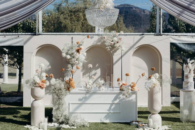 Bridal table styled by talented wedding planners in Sydney Upside Down Events