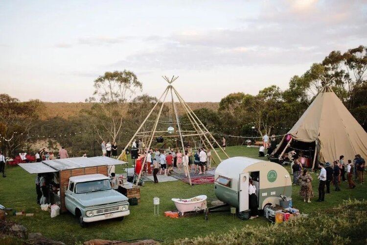 Camping wedding venue at Sunnystones Victoria