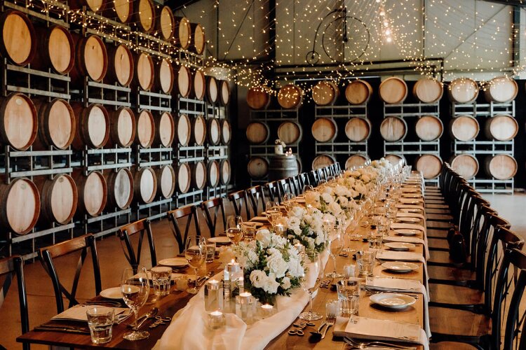 Barrel wedding room at Fergusson Winery in Yarra Valley Victoria