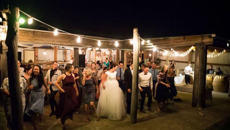 garden wedding reception at night