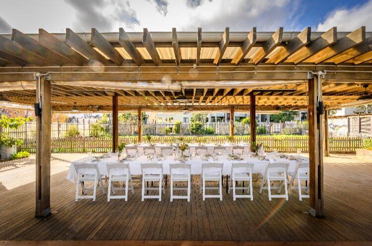 Outdoor reception space Camperdown Commons