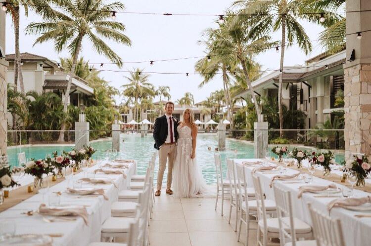 Poolside reception space at Port Douglas's only 5 star wedding destination