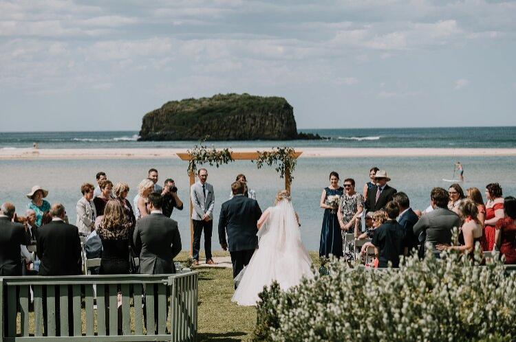 Beachside wedding ceremony space at The Pavilion Kiama