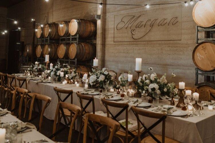 Beautiful reception venue styled for a Broke wedding at Margan Wines