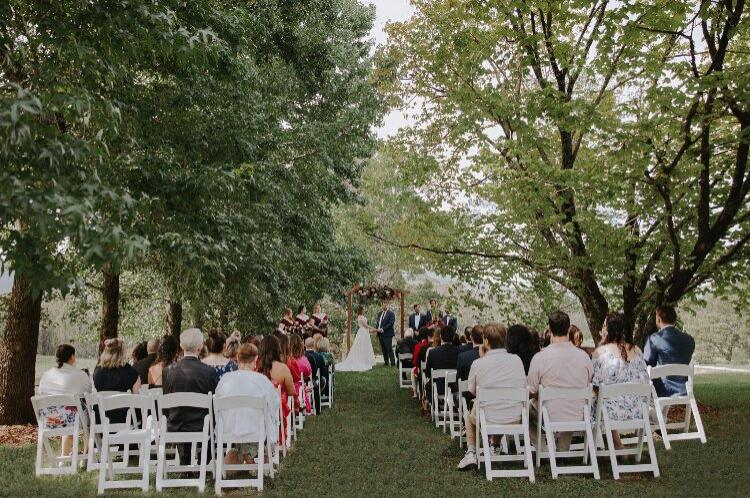 Garden ceremony venue in a tree avenue at Chapel Hill