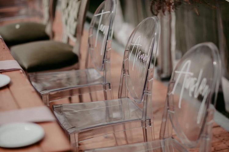 Personalised Chairs wedding styling