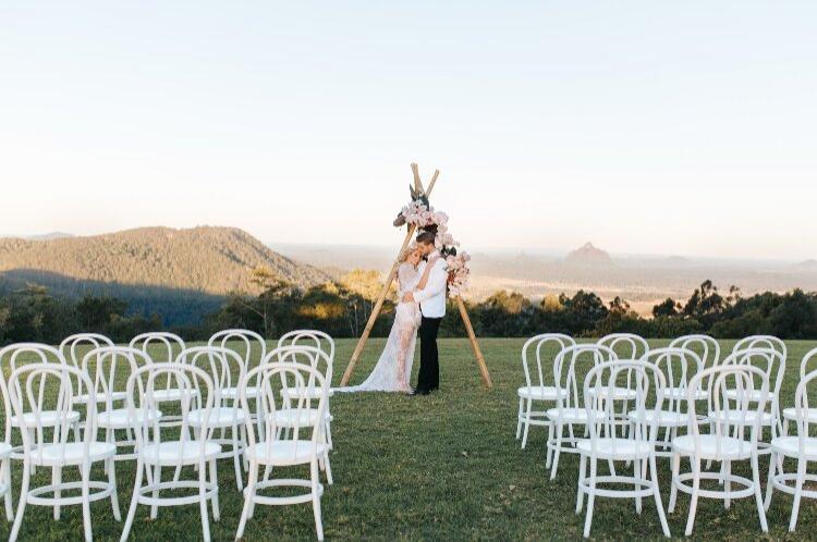 Picturesque wedding destination overlooking Australia's Glasshouse Mountain