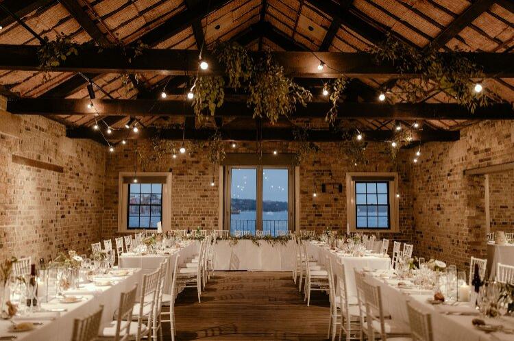 Rustic reception venue on Sydney Harbour NSW