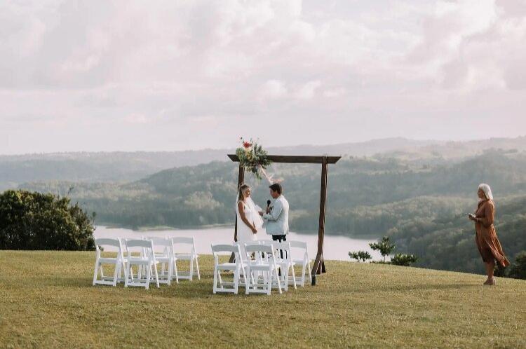Backyard wedding venue with picturesque views