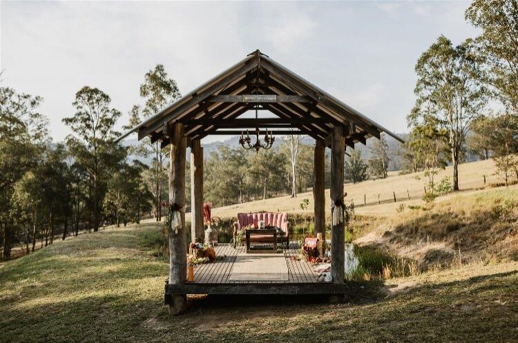 Tiny outdoor chapel at top 10 wedding location Goosewing Cottage