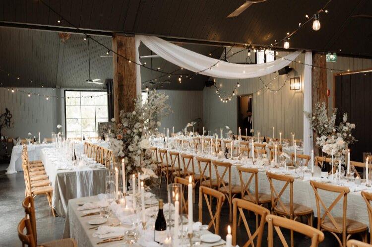 Wedding reception hall at The Woodhouse Wollombi